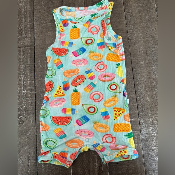 POSH PEANUT Food Pool Floatie Shortie Bamboo 6-9 Months - Picture 1 of 4